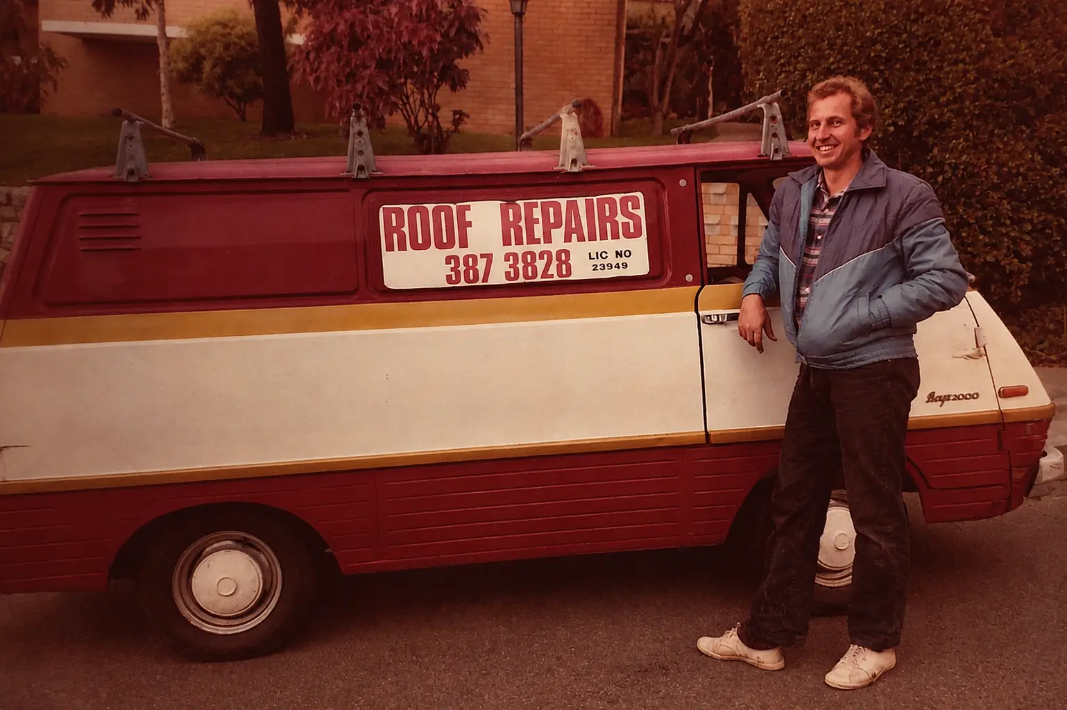 Peter Pavliuk with his work vehicle in 1980